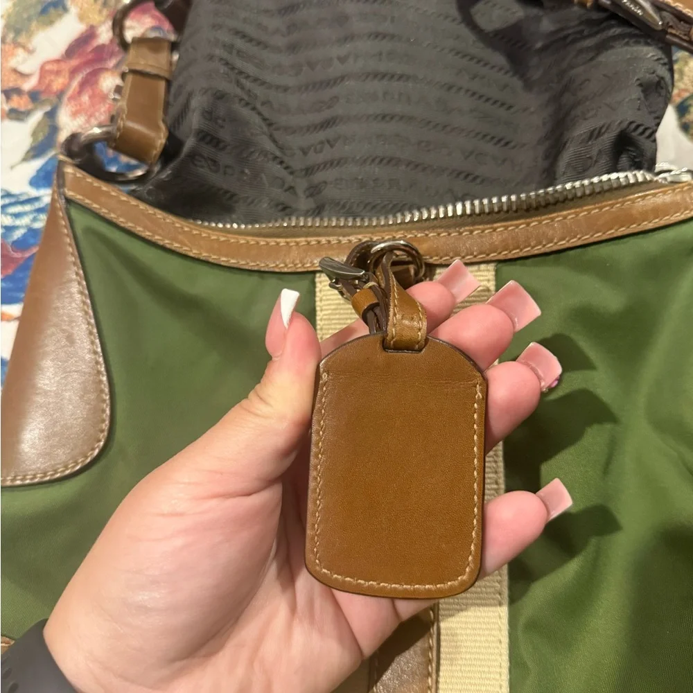 Prada Olive Green and Tan Shoulder Bag - Picture 4 of 8